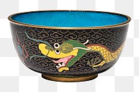 Chinese dragon bowl png, transparent background.    Remastered by rawpixel. 