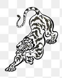 Png Tiger in the Jungle, transparent background. Remastered by rawpixel. 