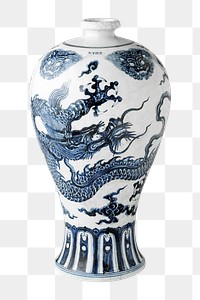 Meiping vase png, transparent background.    Remastered by rawpixel. 