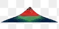 Hokusai's volcanic mountain png, transparent background.    Remastered by rawpixel. 