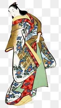 Japanese woman png on transparent background.    Remastered by rawpixel. 