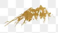 Gold mountain png nature illustration. Remixed by rawpixel.