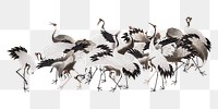 Vintage crane flock png on transparent background.    Remastered by rawpixel. 