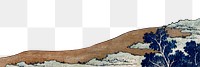 Hokusai's mountain border png on transparent background.    Remastered by rawpixel. 