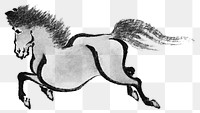 Japanese horse png sticker, transparent background. Remastered by rawpixel. 