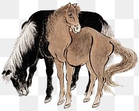 Japanese horses png sticker, transparent background. Remastered by rawpixel. 