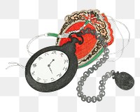 Western Pocket Watch png, transparent background.   Remastered by rawpixel. 