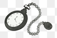 Western Pocket Watch png, transparent background.   Remastered by rawpixel. 