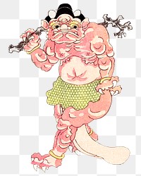 Kunisada's Japanese monster png sticker, transparent background.   Remastered by rawpixel. 