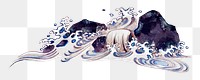 Vintage Japanese ocean waves png on transparent background.   Remastered by rawpixel. 