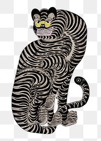 Vintage talismanic tiger png on transparent background.    Remastered by rawpixel. 