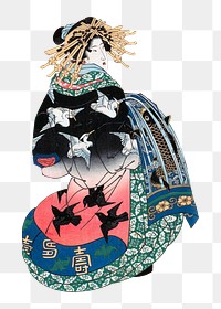 Japanese woman png on transparent background.   Remastered by rawpixel. 