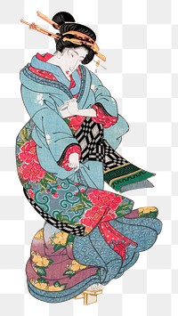 Japanese woman png on transparent background   Remastered by rawpixel. 