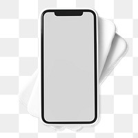 Mobile phone png sticker, white screen, transparent background