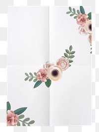 Floral poster png sticker, transparent background