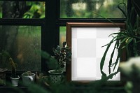 Picture frame png mockup, houseplant decor, transparent design