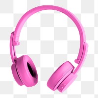 Pink headphones png sticker, transparent background