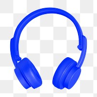 Blue headphones png sticker, transparent background