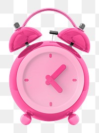 Pink alarm clock png sticker, transparent background