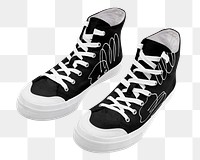 High-top sneakers png sticker, transparent background