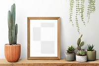 Picture frame png mockup, houseplant decor, transparent design