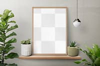 Picture frame png mockup, houseplant decor, transparent design