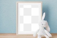 Picture frame png mockup, kids room decor, transparent design