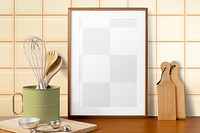 Picture frame png mockup, realistic wall decor, transparent design