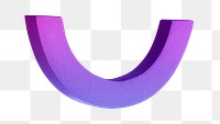 Purple arch shape png 3D sticker, transparent background