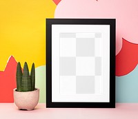 Picture frame png mockup, kids room decor, transparent design