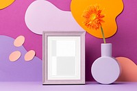 Picture frame png mockup, kids room decor, transparent design