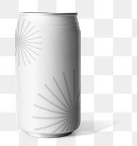 White soda can png sticker, transparent background