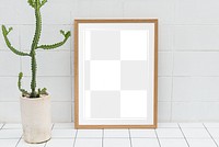 Picture frame png mockup, houseplant decor, transparent design