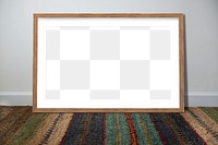 Picture frame png mockup, realistic wall decor, transparent design