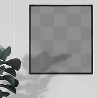 Minimal picture png frame mockup, home interior, transparent design