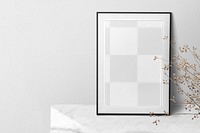 Minimal photo png frame mockup, transparent design