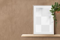 Picture frame png mockup, houseplant decor, transparent design