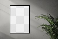 Picture frame png mockup, houseplant decor, transparent design