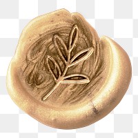 Png gold wax seal sticker,  transparent background