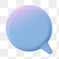 Blue speech bubble png 3D sticker, transparent background