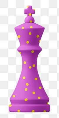 Purple chess piece png 3D sticker, transparent background