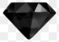 Black diamond png 3D sticker, transparent background