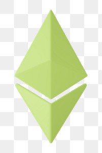 Ethereum blockchain png icon sticker, green 3D graphic