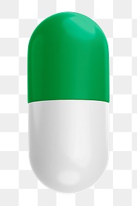 Capsule medicine png 3D sticker, transparent background