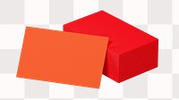 Business card png sticker, orange blank design, transparent background