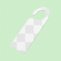 Door tag png mockup, green transparent design