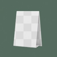 Table tent png mockup, 3D green transparent design