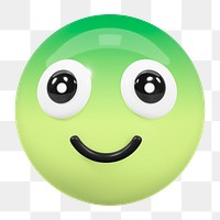 Smiling face emoticon png 3D sticker, transparent background