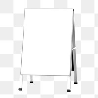 A-frame sign png sticker, white design, transparent background