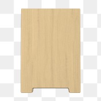 Wooden a-frame png sign sticker, transparent background